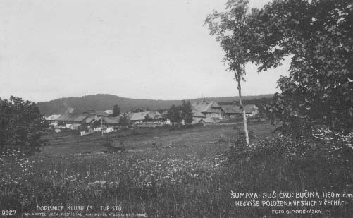 Buina byla nejve poloen obec v echch (1160 m)  r.1930