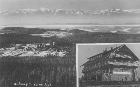 Hotel Pelova chata a pohled na Alpy  r.1938