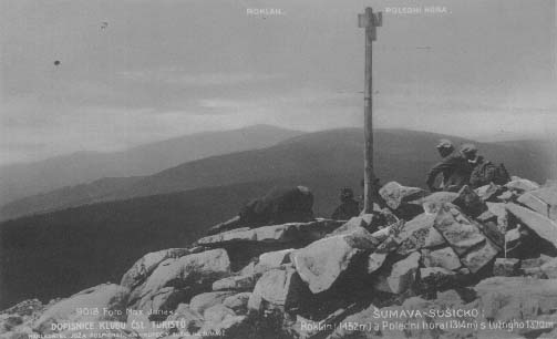 Turisti na vrcholu Luznho 1370 m.  r.1930