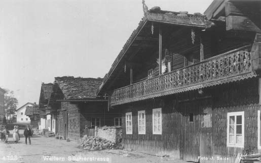 Stylové dřevěné domy v ulici Säumerstrasse r.1930