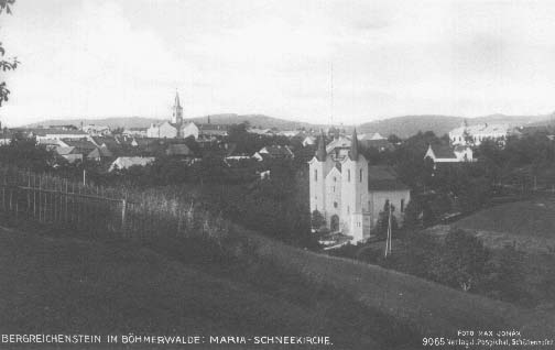 Pohled na dva kostely v Kaperskch Horch  r.1920