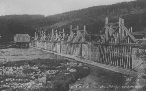Hradlov most na Vyde, potek plavebnho kanlu  r.1924