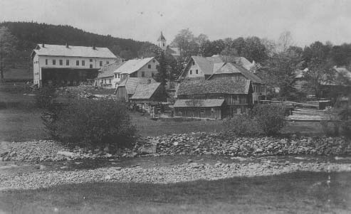 Pohled na obec pes Prilsk potok  r.1940