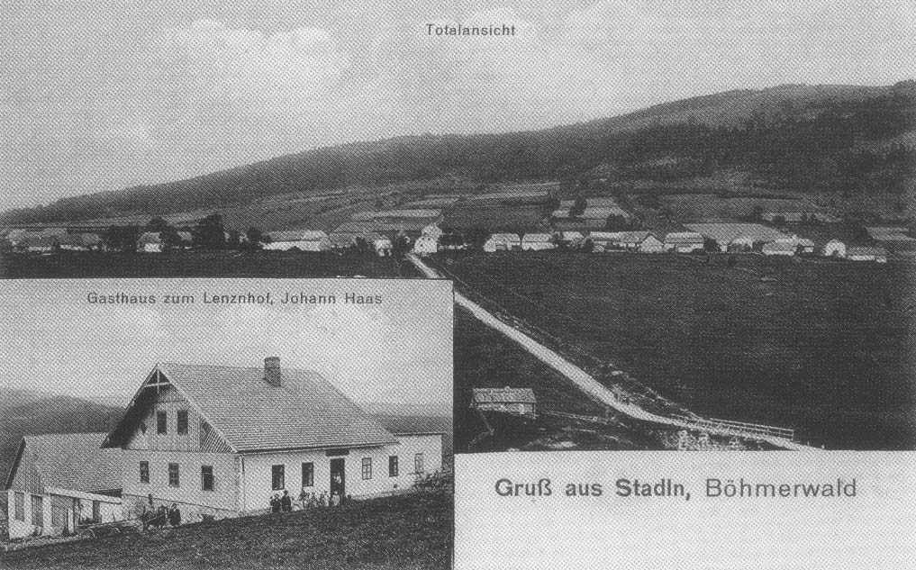 Cesta do Stodlek od Kemeln, ve vezu hostinec Zum Lenznhof r.1914