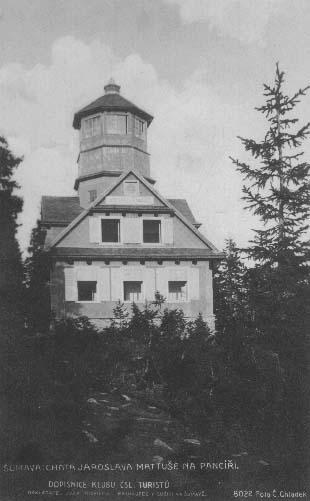 Rozhledna na vrcholu Pance  r.1924